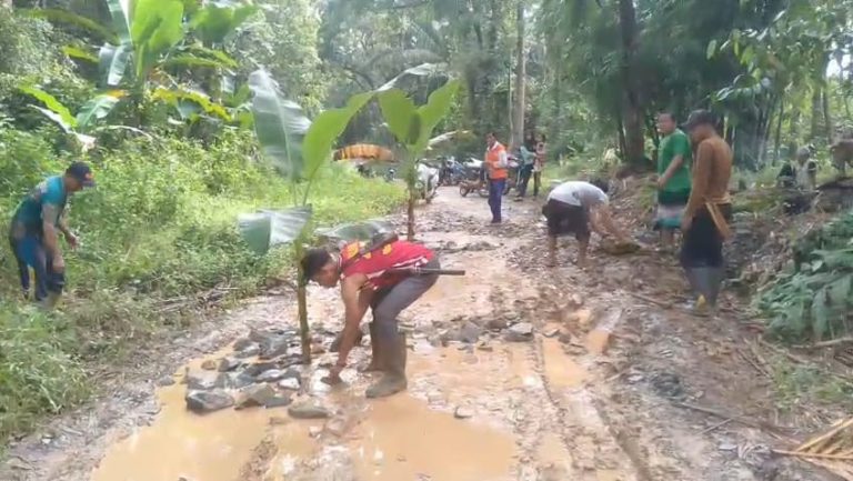 Warga Lebak Kecewa Tanam Pohon Pisang di Tengah Jalan